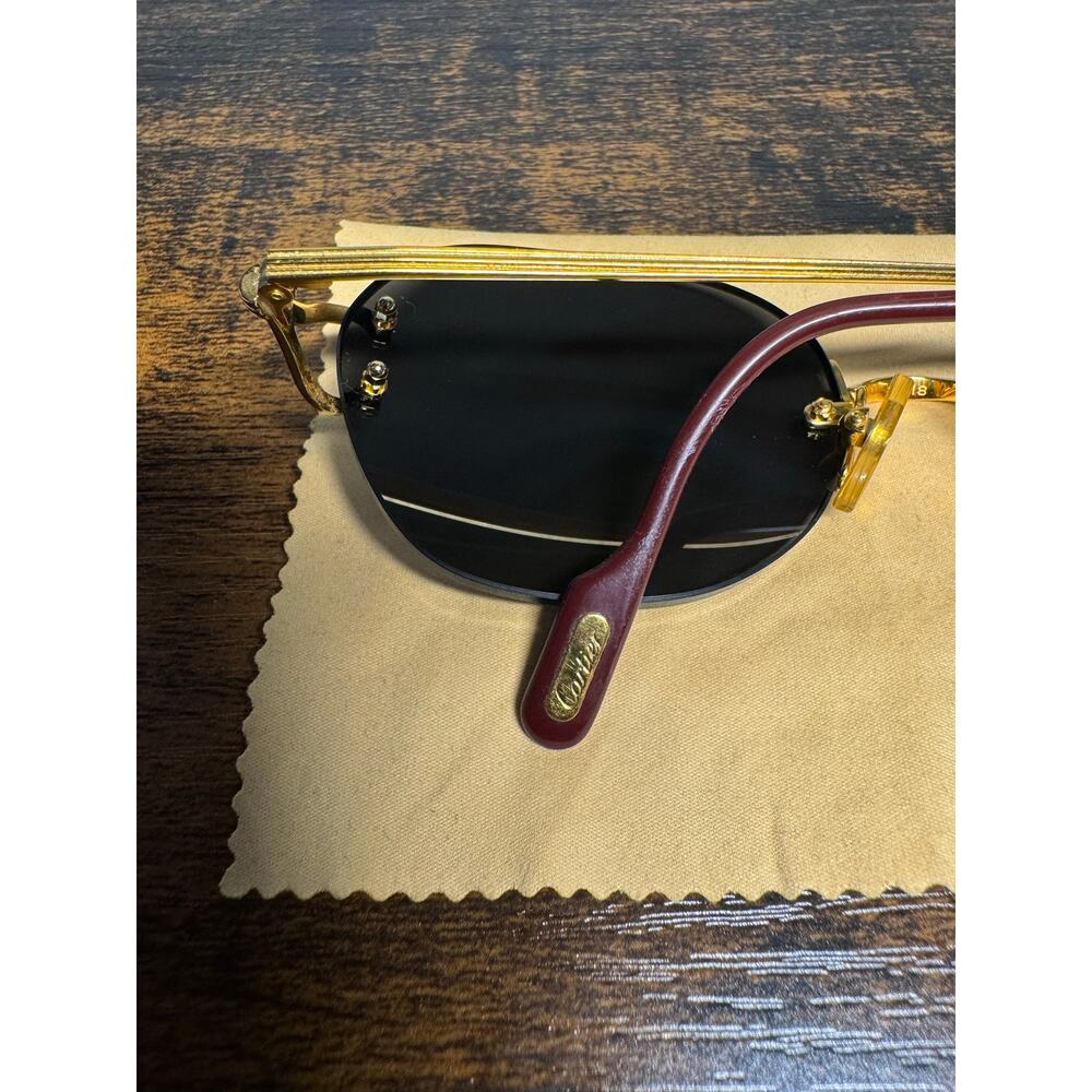 Cartier Vintage Rimless Women’s Prescription Gold Frame Sunglasses Size 130 - Picture 9 of 15